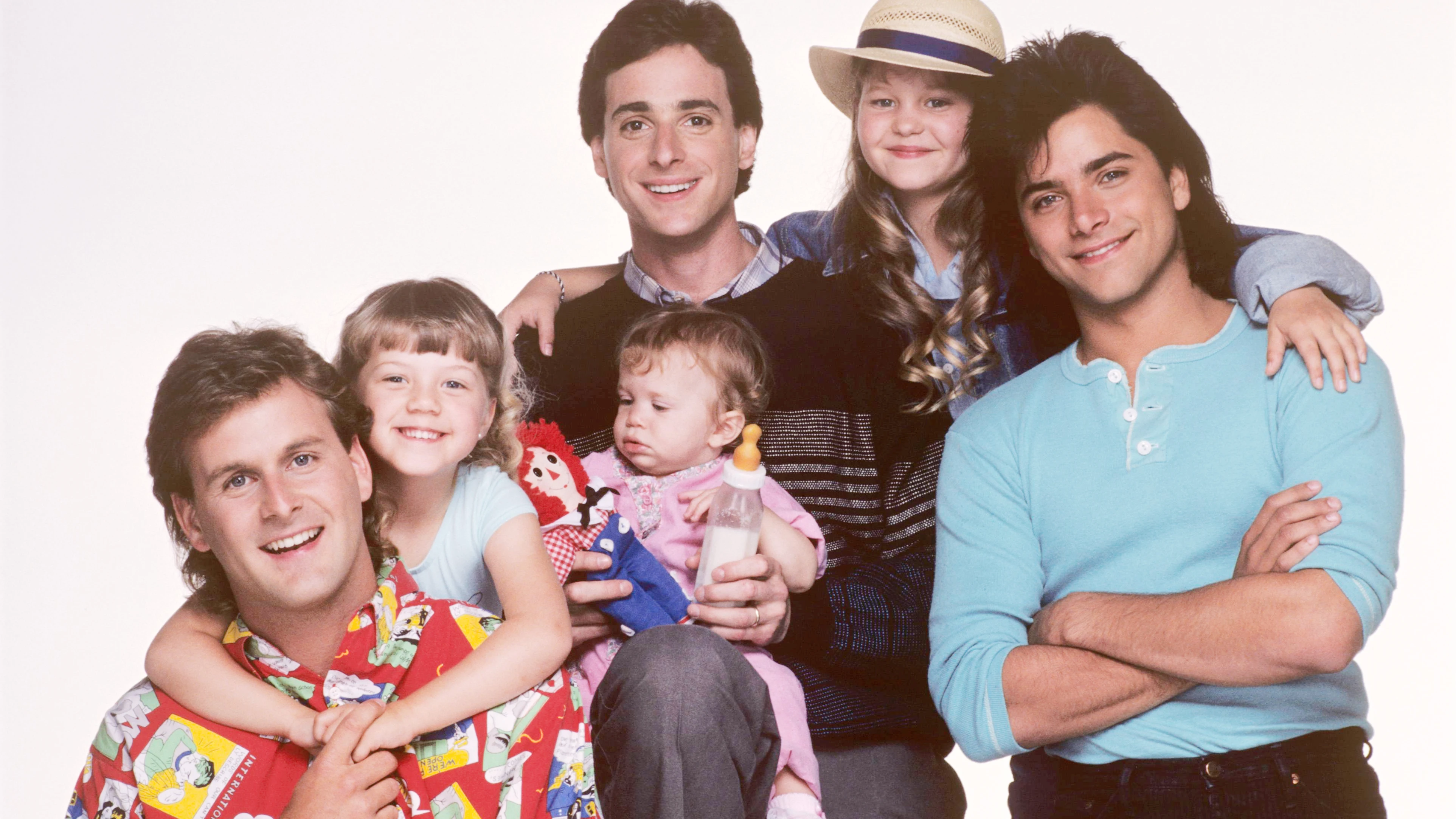 Dave Coulier, Candace Cameron, Ashley Olsen / Mary-Kate Olsen, Bob Saget, John Stamos y Jodie Sweetin en Padres Forzosos