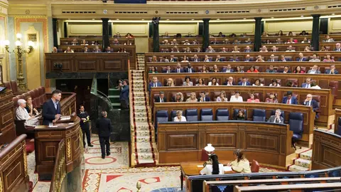 El portavoz de ERC en el Congreso, Gabriel Rufián, interviene durante la sesión plenaria