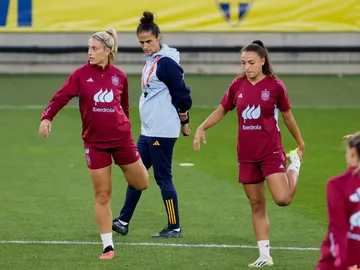 Jugadoras de la Selección Española en un entrenamiento Jugadoras de la Selección Española en un entrenamiento