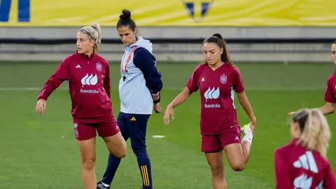 Jugadoras de la Selección Española en un entrenamiento Jugadoras de la Selección Española en un entrenamiento