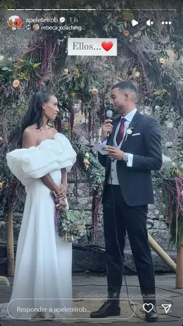 Ana Peleteiro en su boda con Benjamin Compaoré Ana Peleteiro en su boda con Benjamin Compaoré
