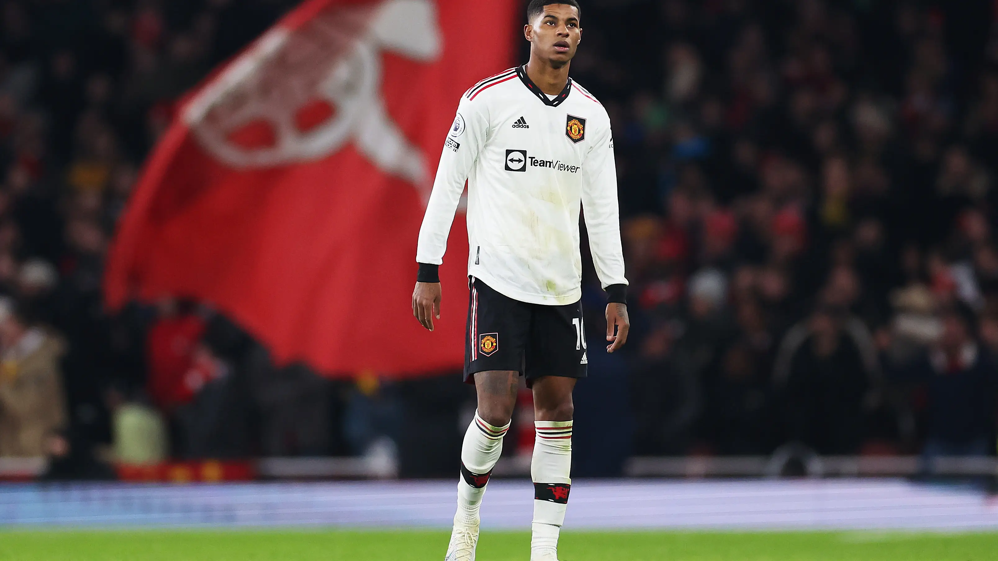 Marcus Rashford en el Arsenal - United 