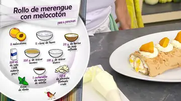 Ingredientes Rollo de merengue con melocotón