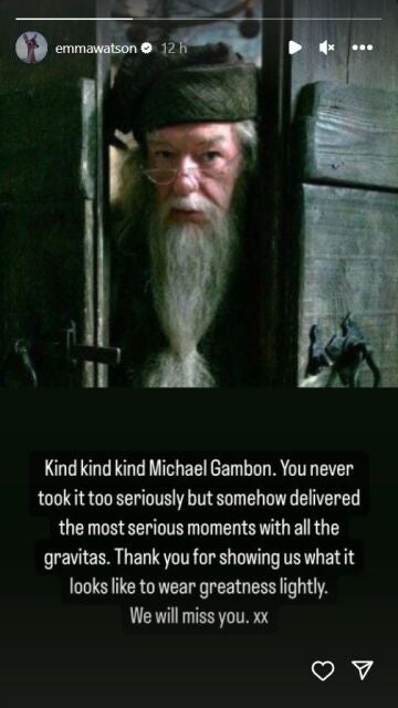 Emma Watson se despide de Michael Gambon tras la muerte de su Dumbledore en Harry Potter