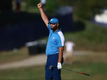 Jon Rahm celebra un golpe en la Ryder Cup 2023 Jon Rahm celebra un golpe en la Ryder Cup 2023