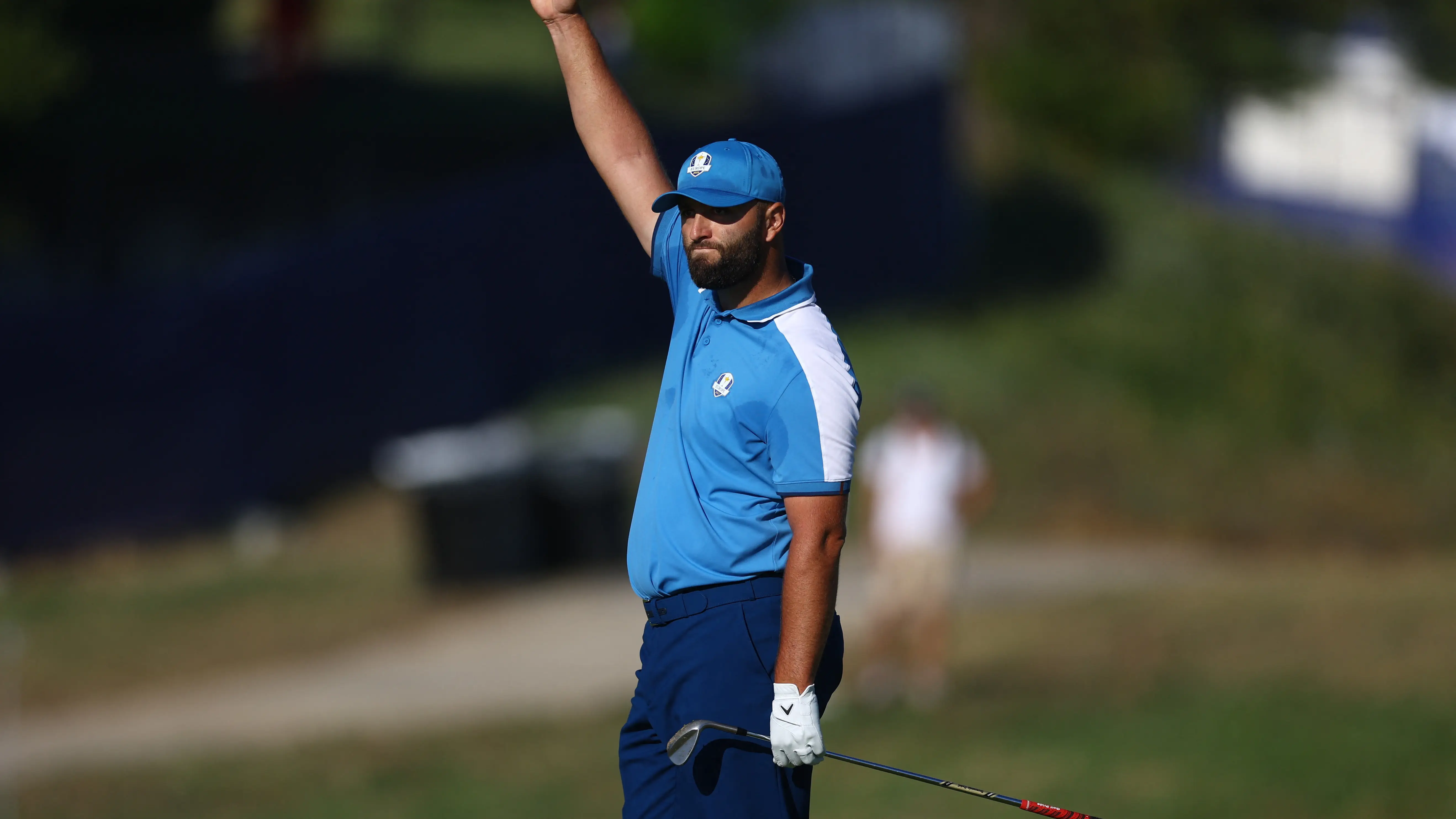 Jon Rahm celebra un golpe en la Ryder Cup 2023 Jon Rahm celebra un golpe en la Ryder Cup 2023