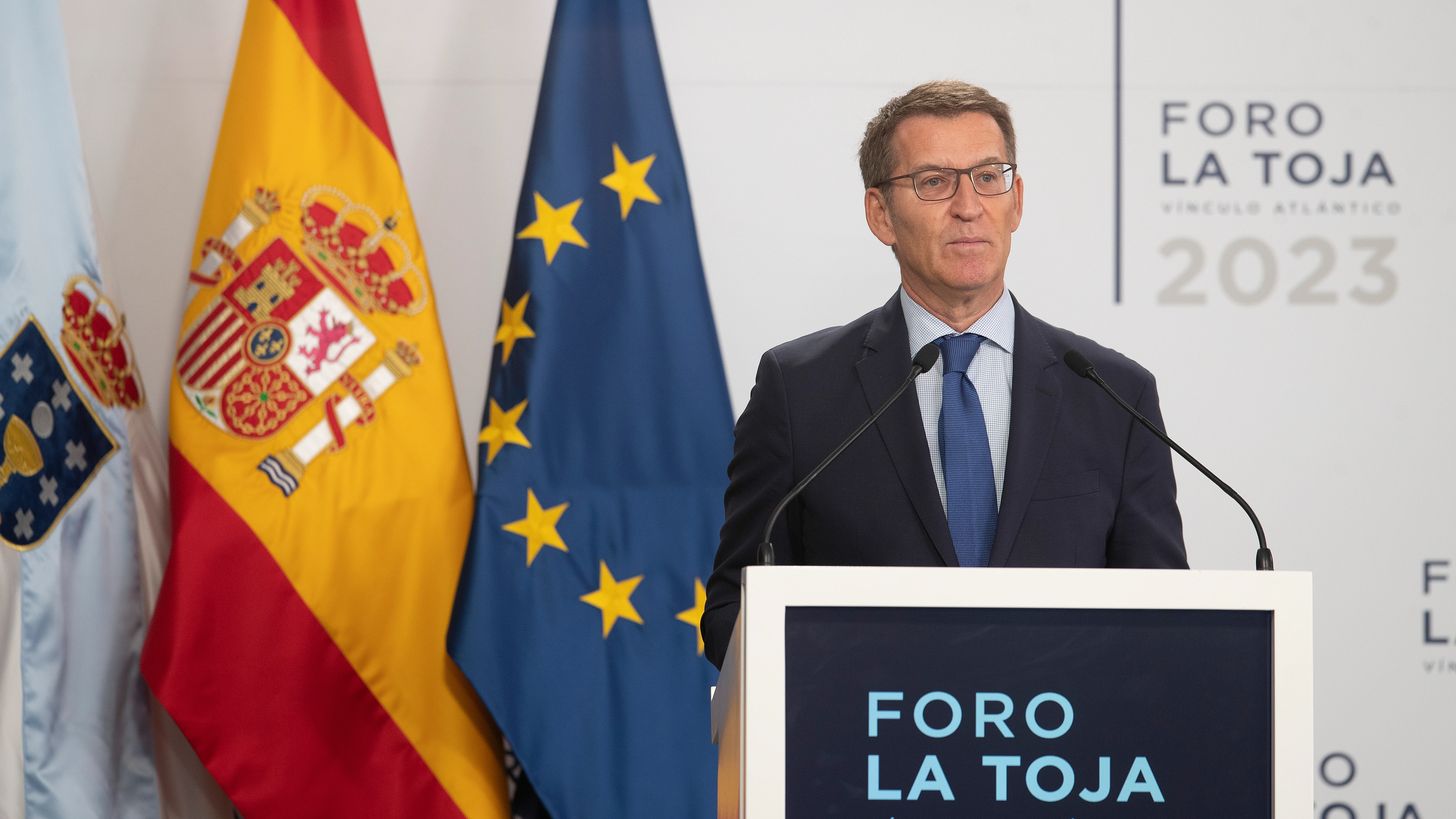 El Presidente del Partido Popular Alberto N&uacute;&ntilde;ez Feij&oacute;o durante una intervenci&oacute;n