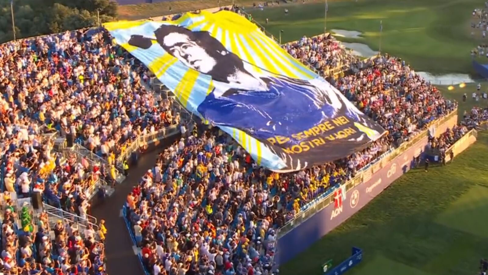 Emocionante homenaje de la grada de la Ryder Cup a Severiano Ballesteros en Roma