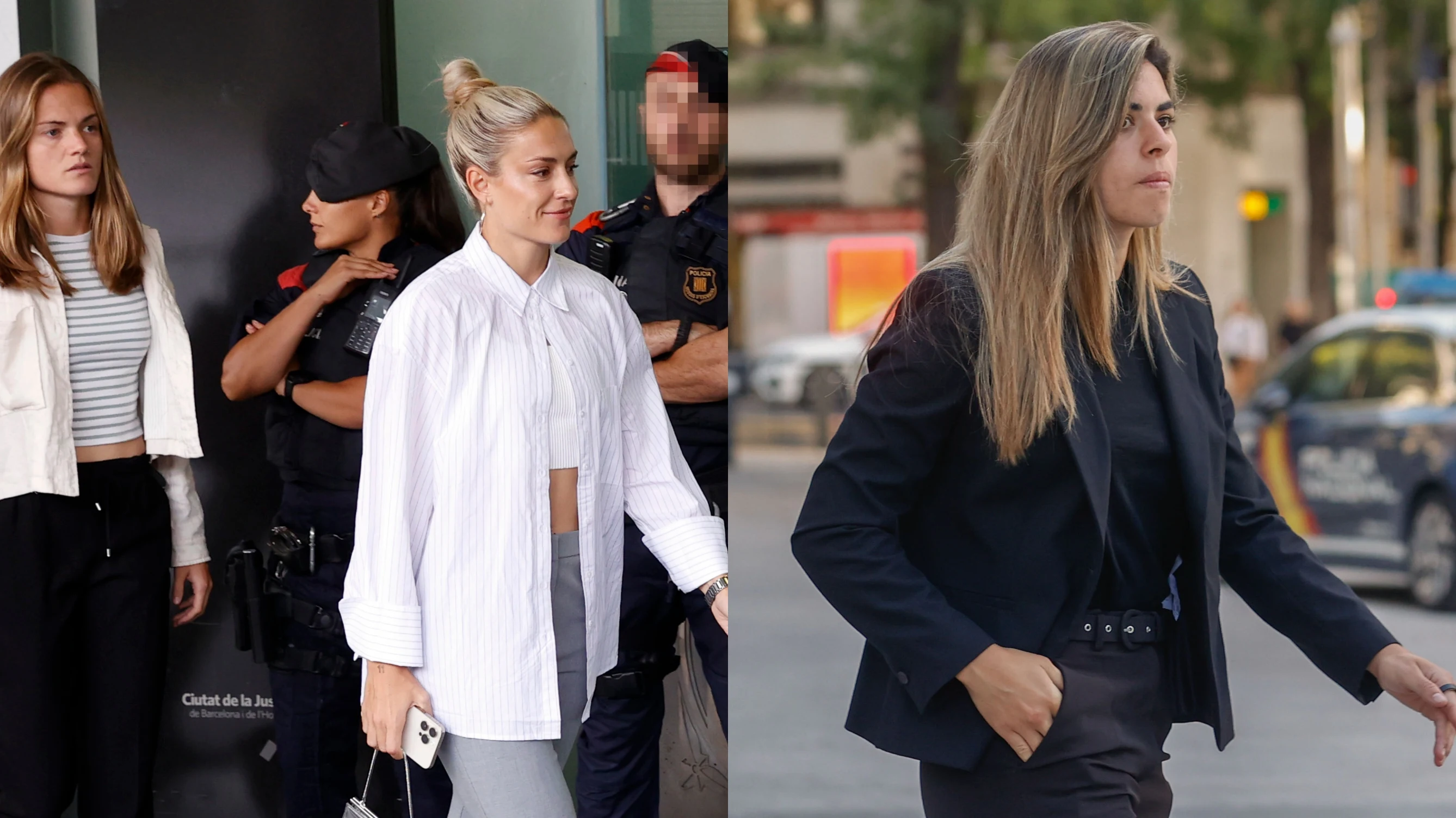Alexia Putellas, Irene Paredes y Misa Rodr&iacute;guez en sus comparecencias ante la Audiencia Nacional