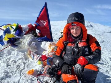 Anna Gutu en la cima del K2