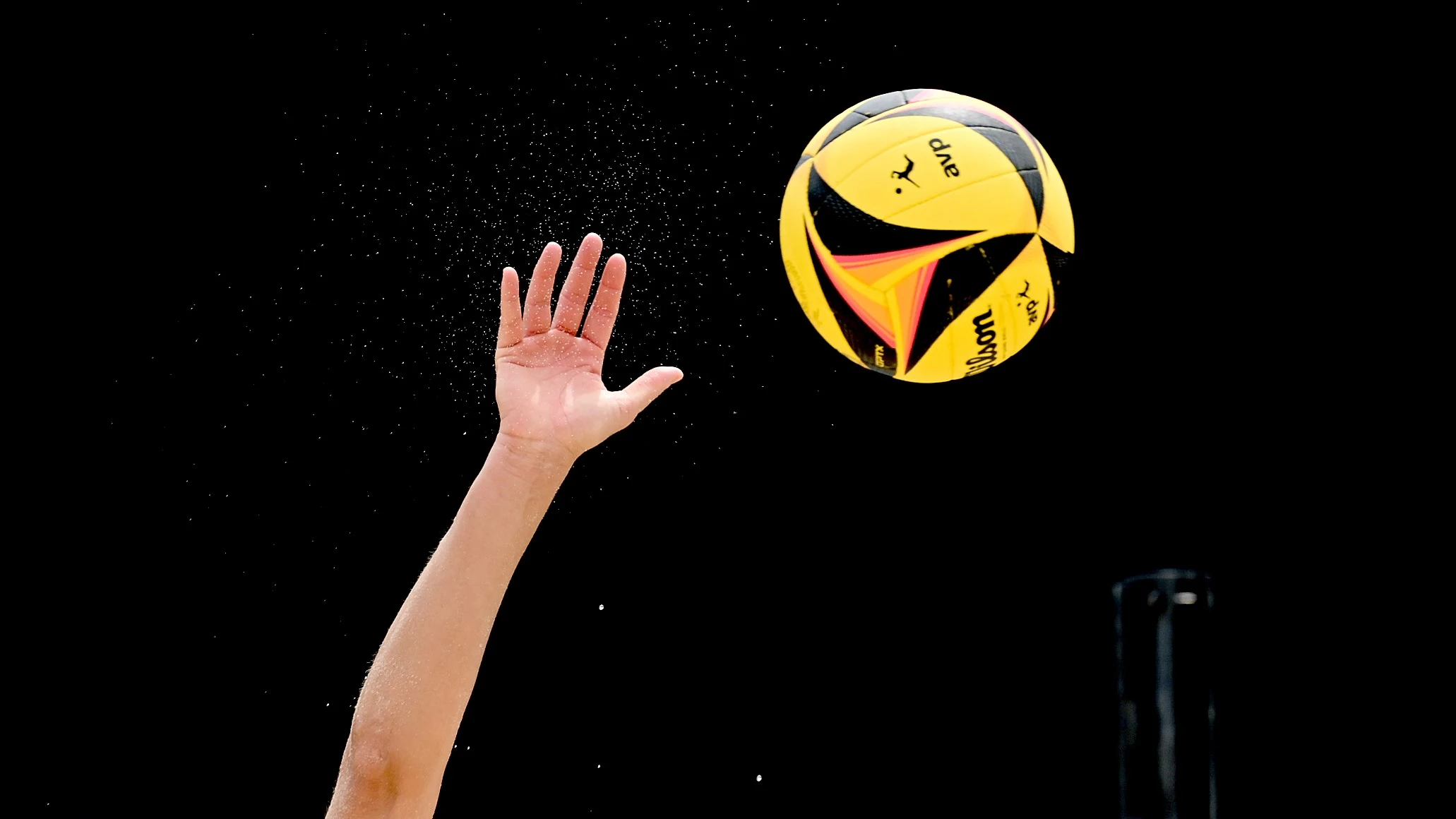 Detalle de un partido de voleibol 