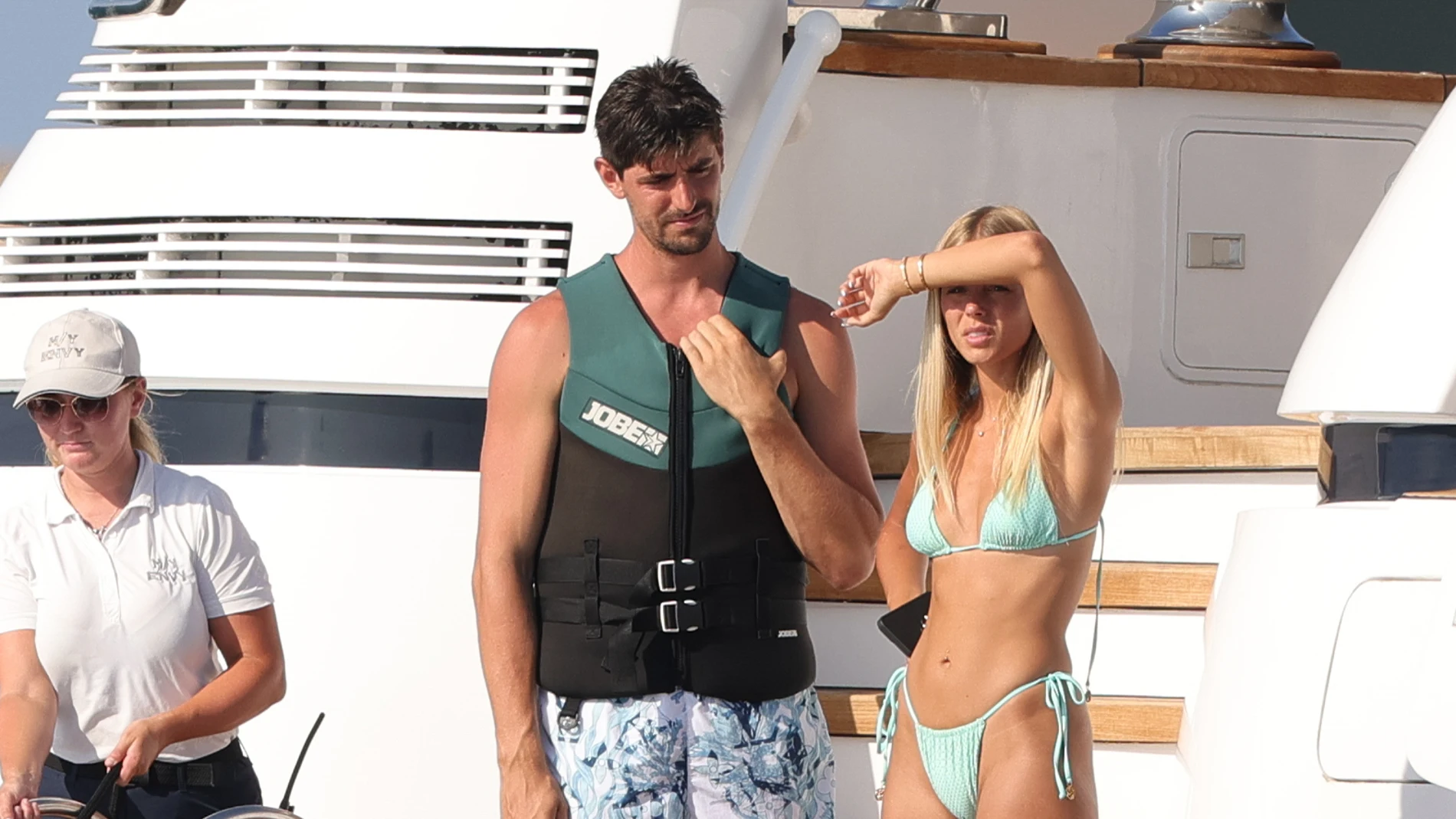Mishel Gerzig, junto a Courtois, durante unas vacaciones Mishel Gerzig, junto a Courtois, durante unas vacaciones