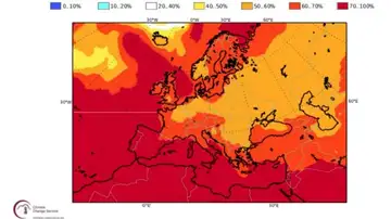 Anomalía cálida (rojo) para el trimestre noviembre-diciembre-enero