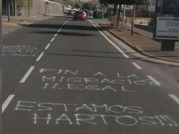 Pintadas xenófobas cerca de un centro de internamiento de extranjeros en Tenerife 