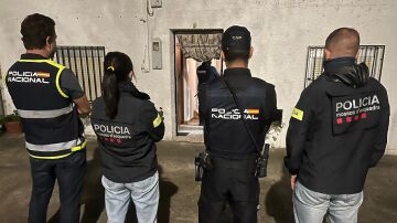Agentes de la Policía Nacional y los Mossos d'Esquadra.