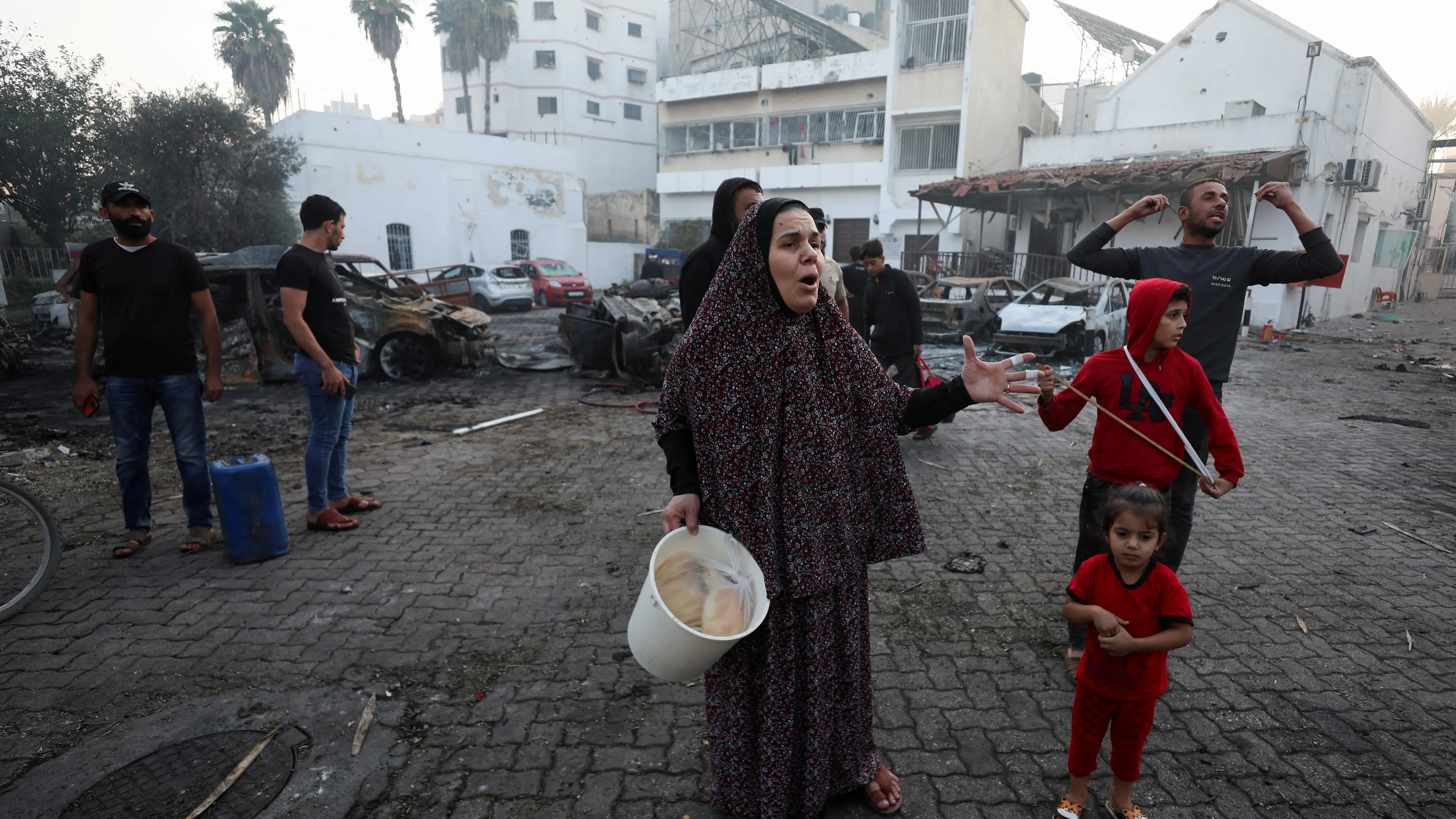 Palestinos en Gaza