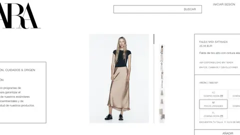 Falda midi satinada Falda midi satinada