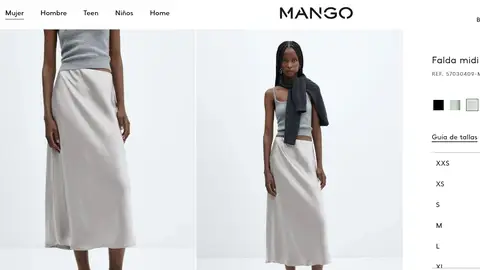 Falda midi satinada Falda midi satinada