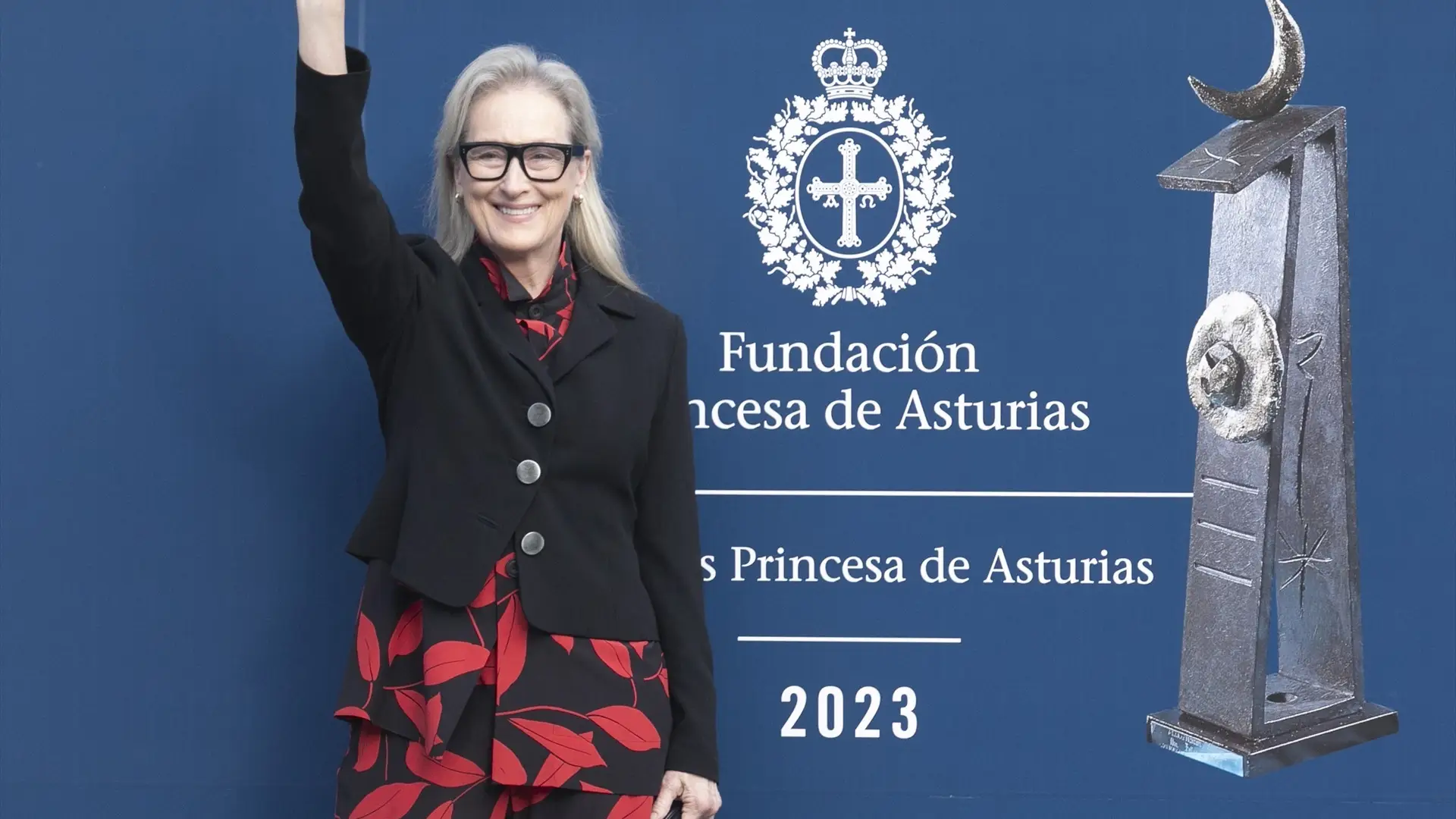 La actriz Meryl Streep durante su recibimiento oficial en el hotel de la Reconquista de Oviedo
