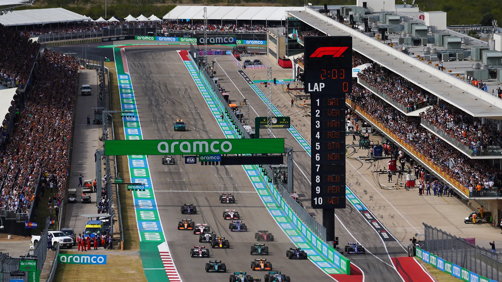 Salida de la carrera del GP de Austin 2022 Salida de la carrera del GP de Austin 2022