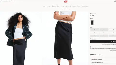 Falda midi satinada Falda midi satinada