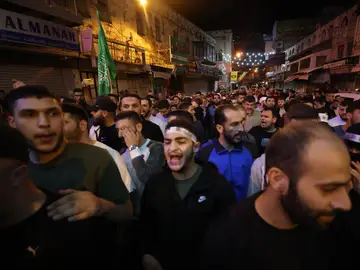 Miles de palestinos protestan en Cisjordania Miles de palestinos protestan en Cisjordania