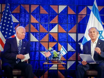 El presidente estadounidense Joe Biden y el primer ministro israelí Benjamin Netanyahu El presidente estadounidense Joe Biden y el primer ministro israelí Benjamin Netanyahu