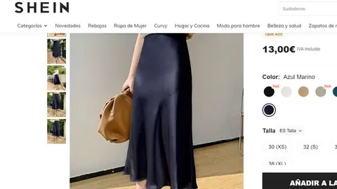 Falda midi satinada Falda midi satinada