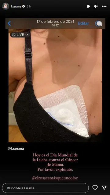 Loreto Sesma cuenta su experiencia al descubrirse un bulto en el pecho Loreto Sesma cuenta su experiencia al descubrirse un bulto en el pecho