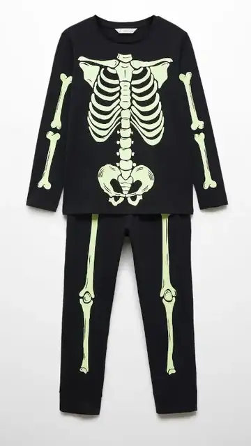 Pijama de esqueleto que brilla en la oscuridad Pijama de esqueleto que brilla en la oscuridad