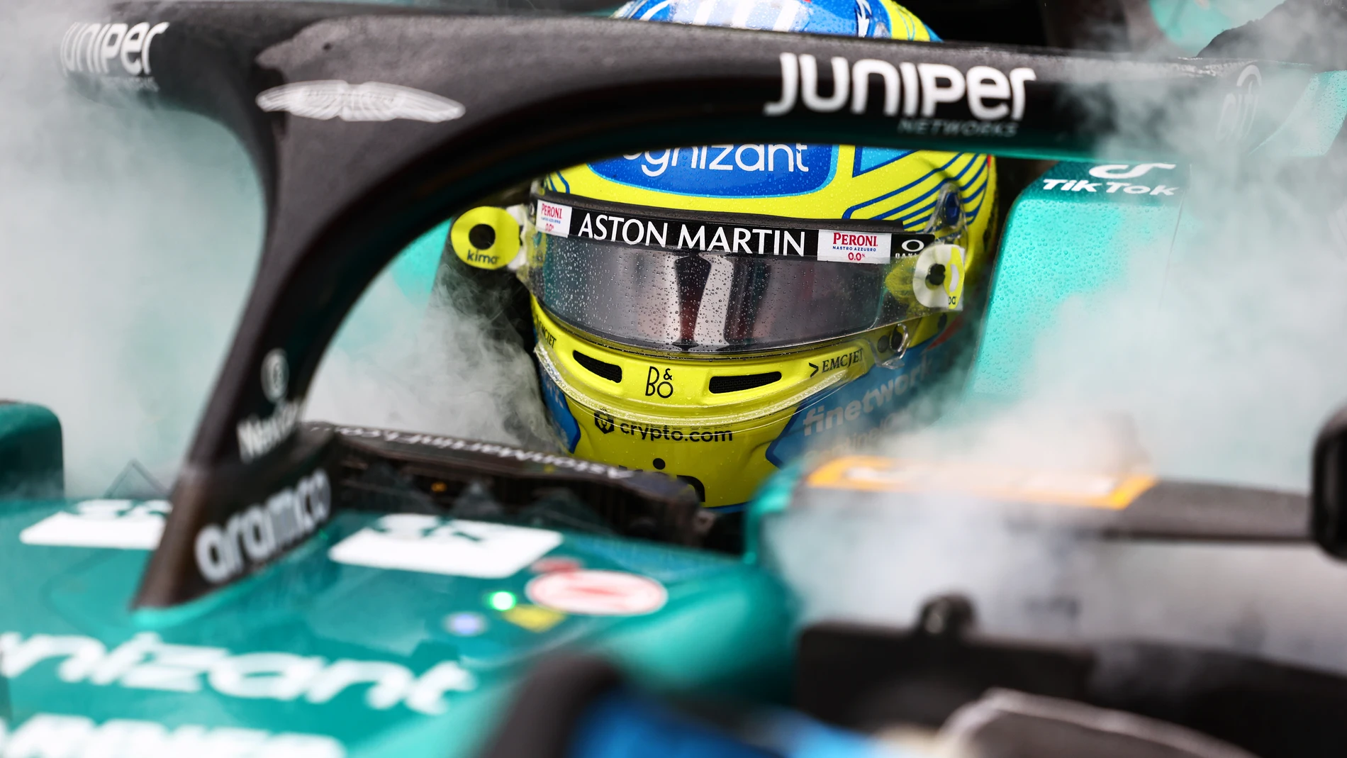 Fernando Alonso en su Aston Martin en la sprint de Austria 2023