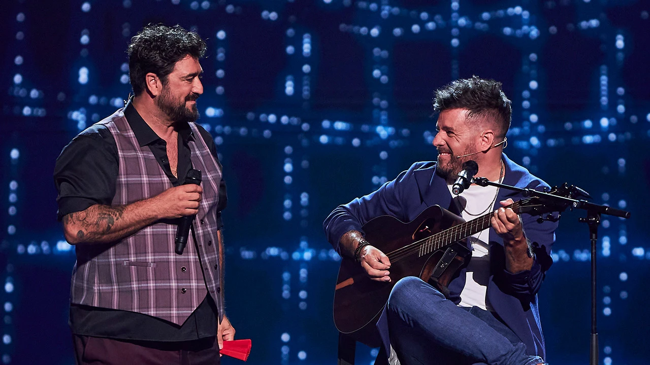 Antonio Orozco y Pablo López en La Voz
