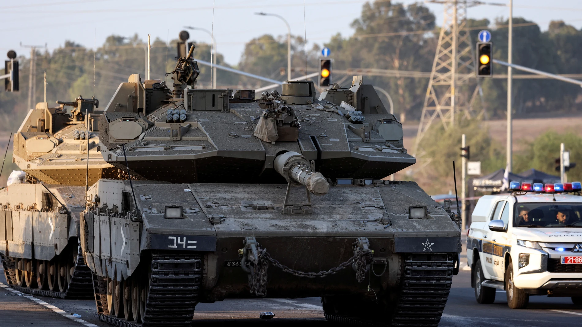 Imagen de un tanque cerca de Gaza