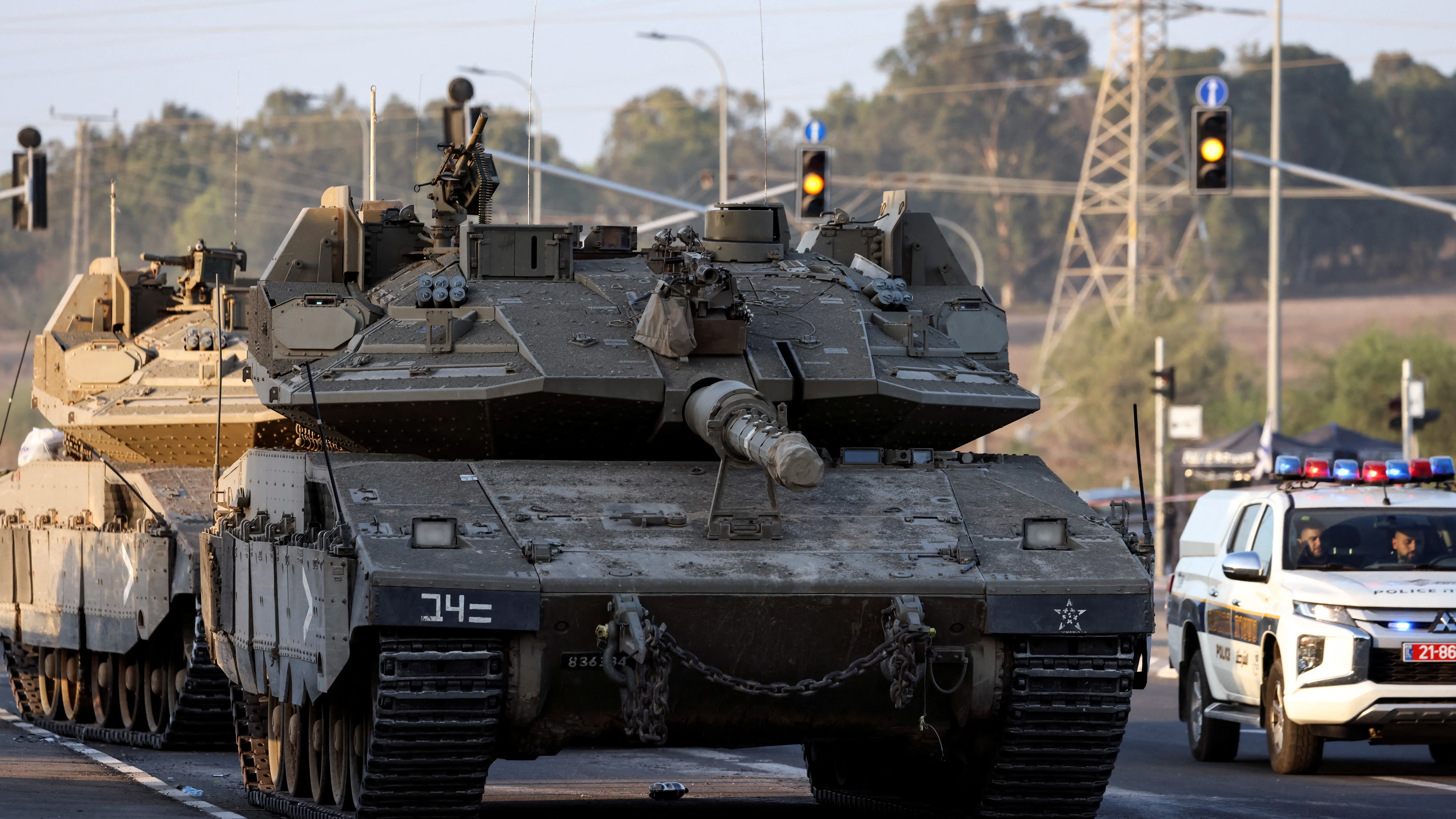 Imagen de un tanque cerca de Gaza Imagen de un tanque cerca de Gaza
