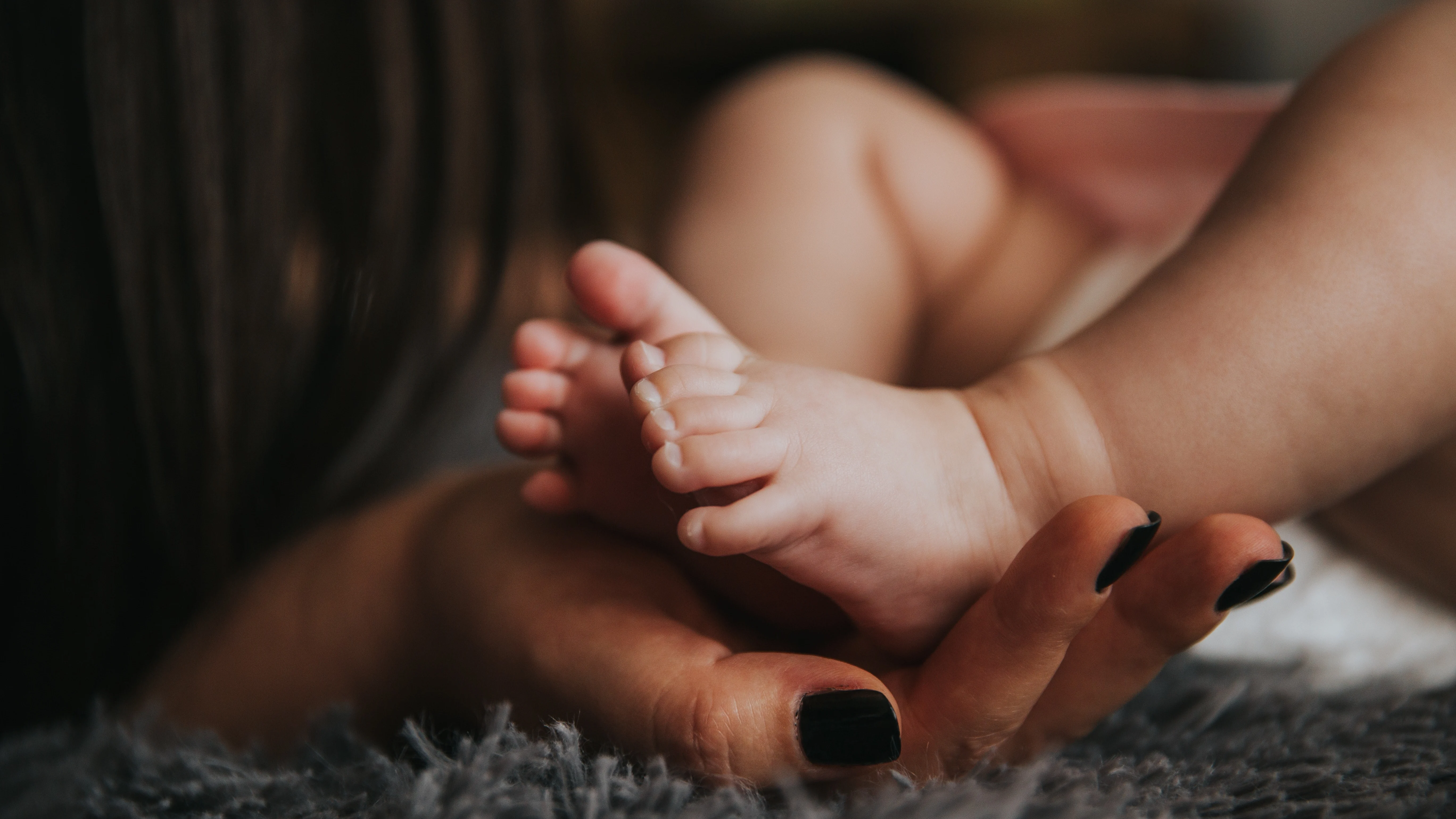 Uñas del pie de un bebé Uñas del pie de un bebé