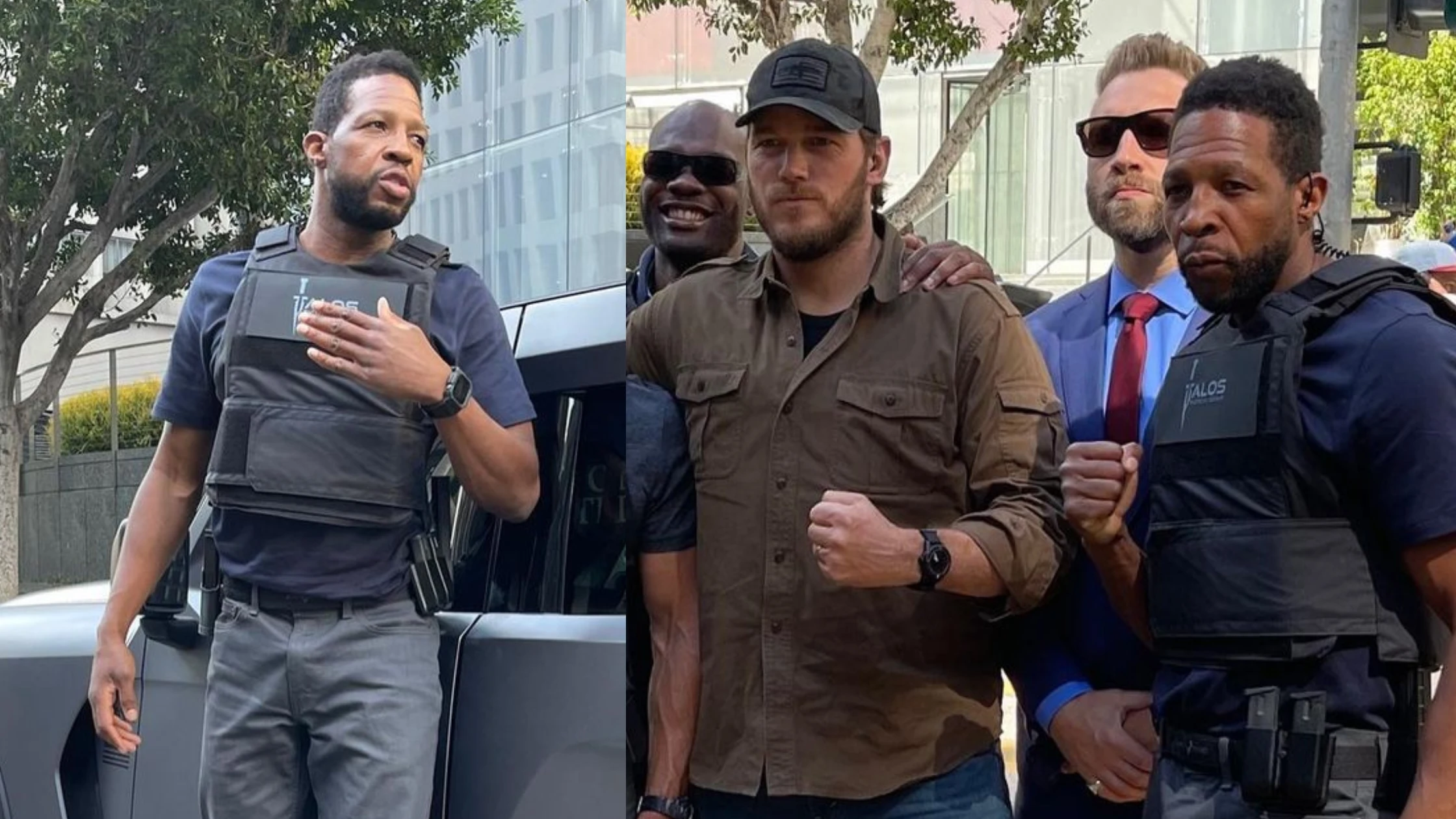 Cedric Jones y Chris Pratt en el set de The Terminal List Cedric Jones y Chris Pratt en el set de The Terminal List
