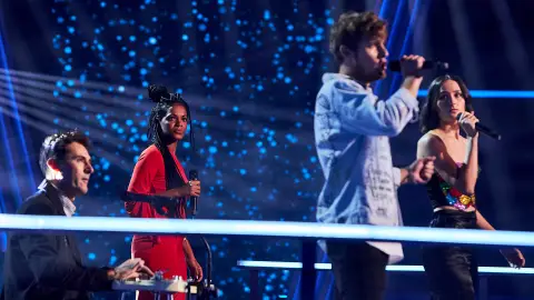 Bárbara, Justas, Ximena y Jonathan en La Voz Bárbara, Justas, Ximena y Jonathan en La Voz