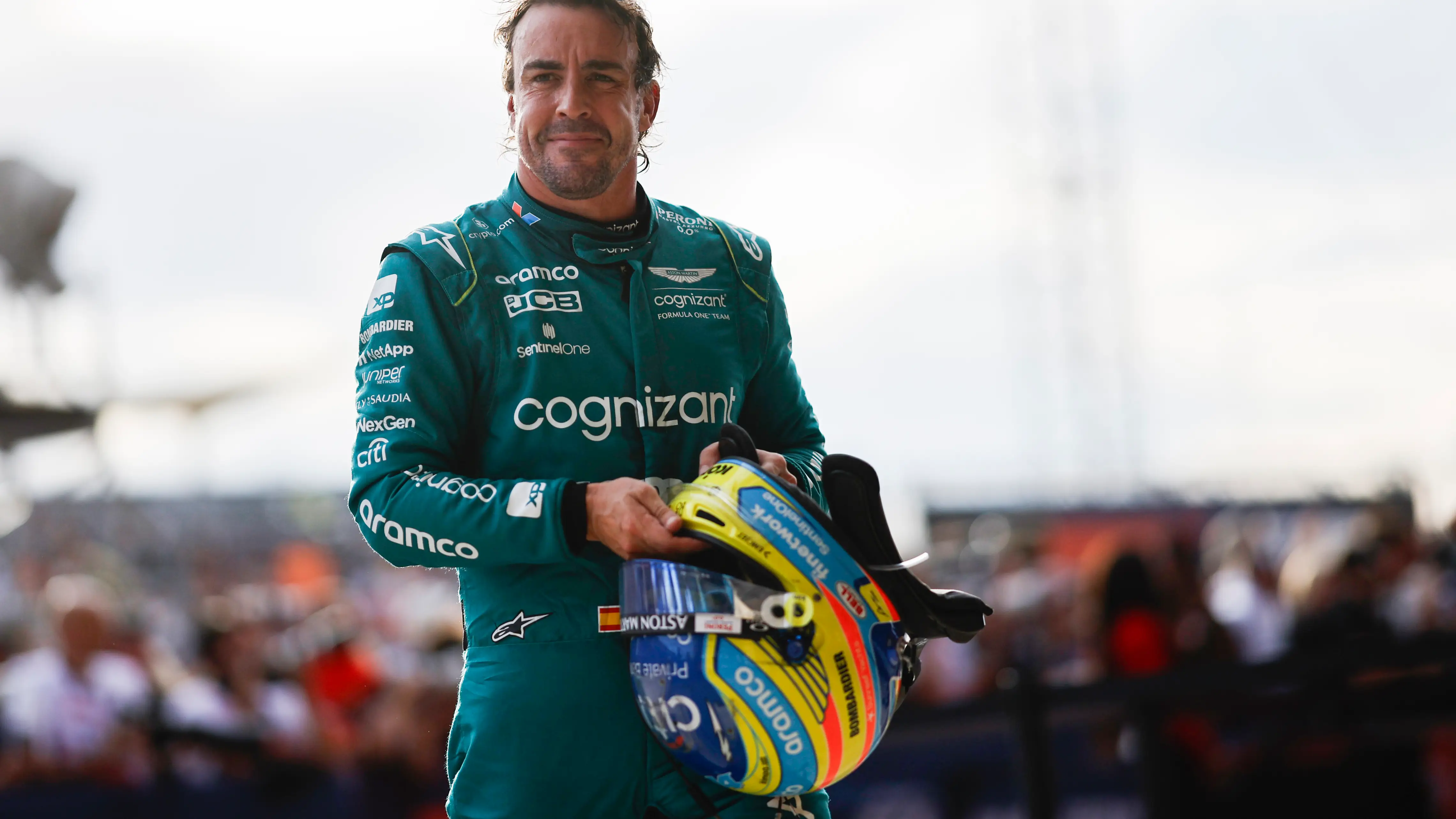 Fernando Alonso, sonriente en Austin