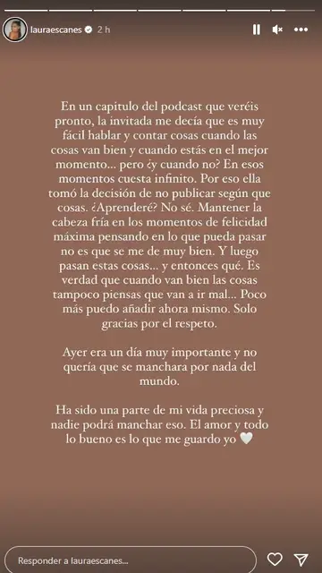 La reflexión de Laura Escanes tras conocerse su ruptura con Álvaro de Luna La reflexión de Laura Escanes tras conocerse su ruptura con Álvaro de Luna