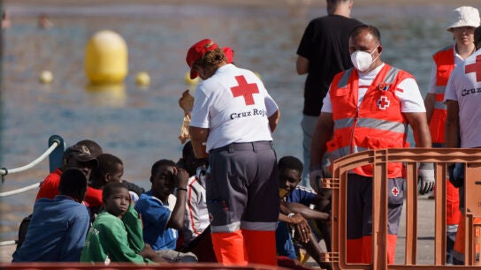Un ni&ntilde;o, en el grupo de inmigrantes llegado en cayuco a Canarias