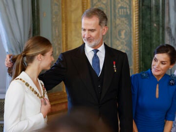 La princesa Leonor, el rey Felipe VI y la reina Letizia