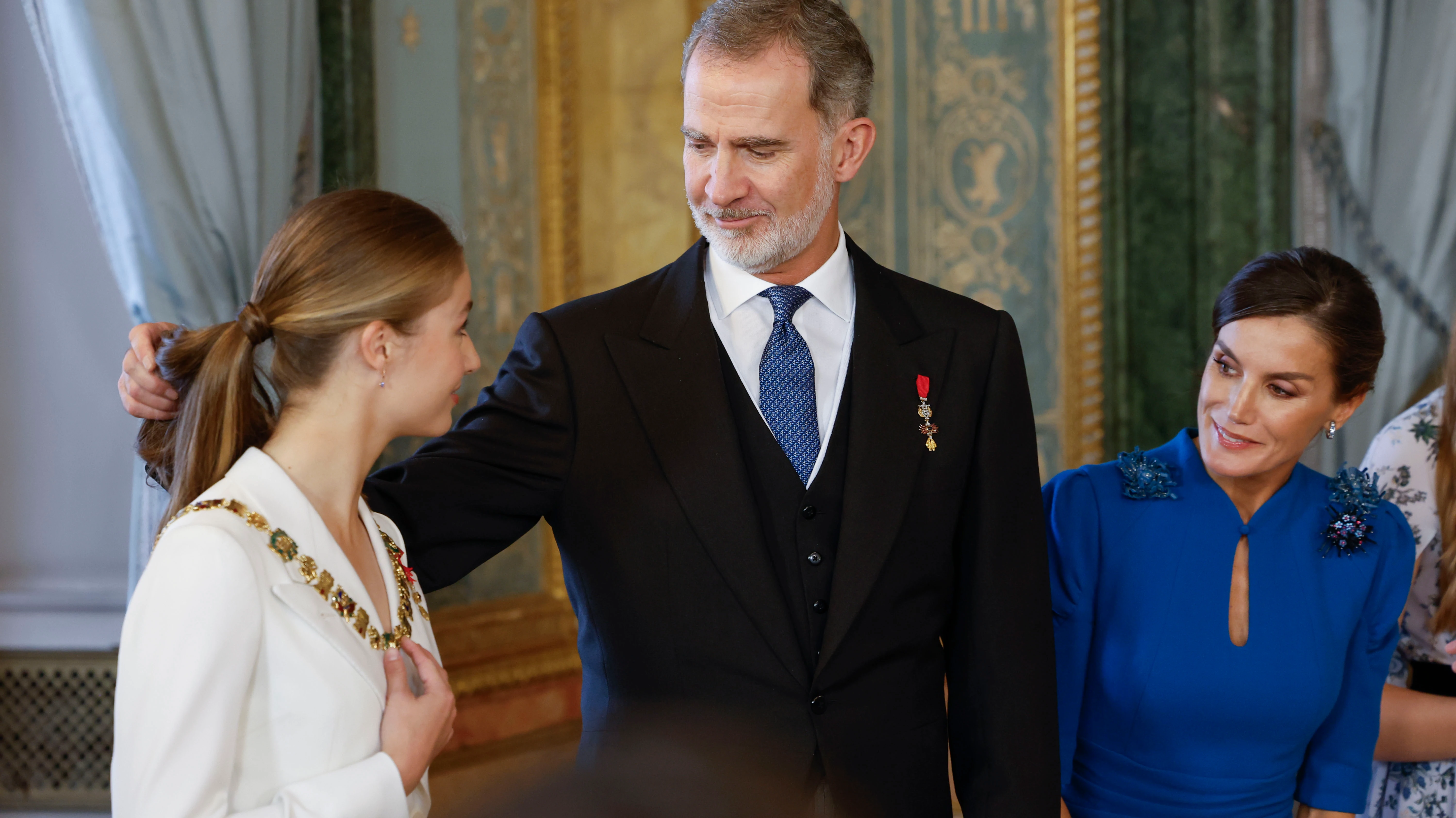 La princesa Leonor, el rey Felipe VI y la reina Letizia