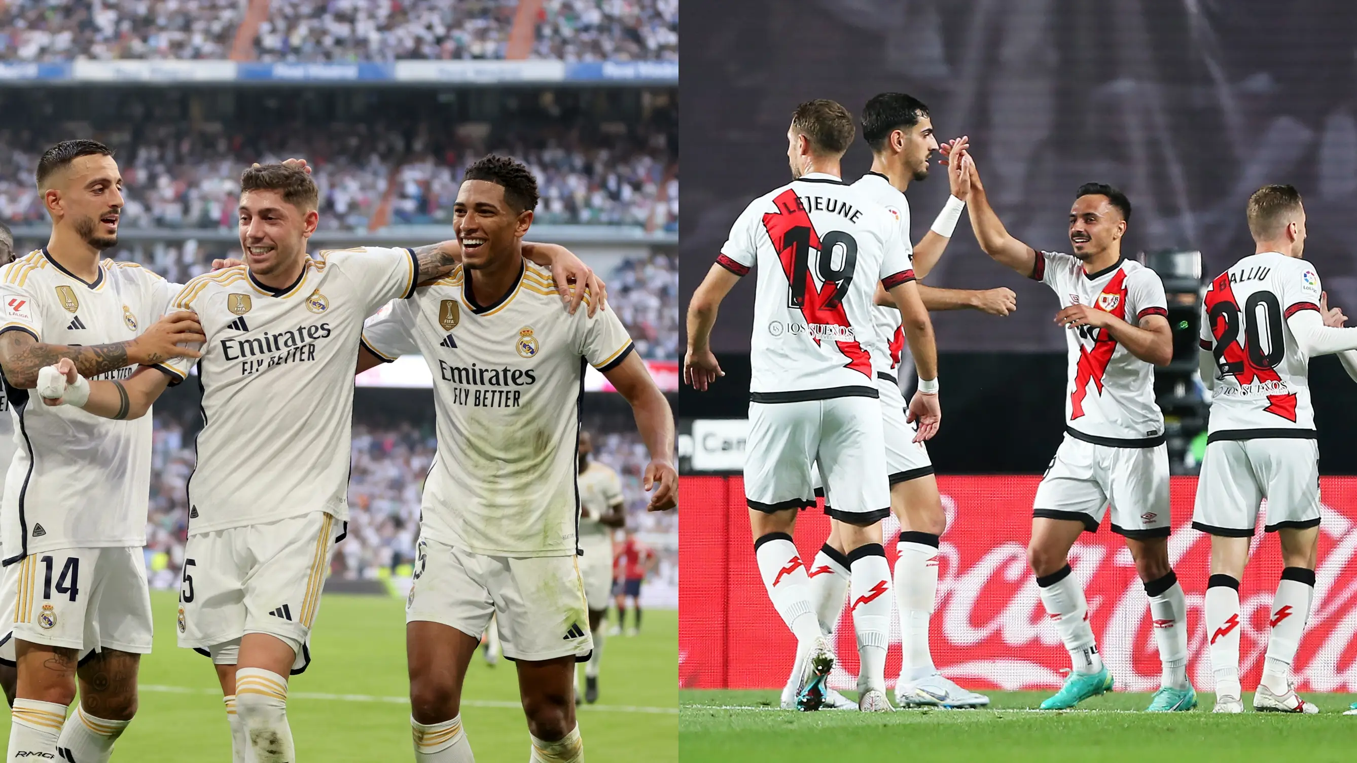 El Real Madrid y el Rayo Vallecano en la temporada 2023-2024 de la Liga