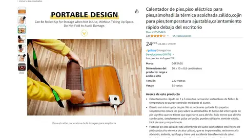 Calentador de pies eléctrico Calentador de pies eléctrico