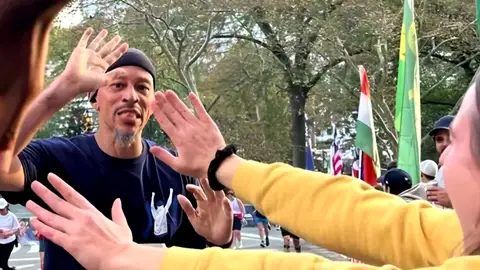 Rahsaan Thomas, en el Maratón de Nueva York Rahsaan Thomas, en el Maratón de Nueva York