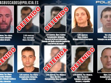 Cartel de la Policía con 'Los diez más buscados' en España