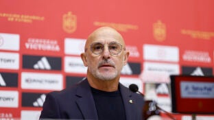 Luis de la Fuente, en rueda de prensa en Las Rozas