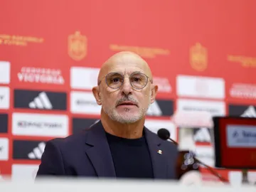 Luis de la Fuente, en rueda de prensa en Las Rozas Luis de la Fuente, en rueda de prensa en Las Rozas