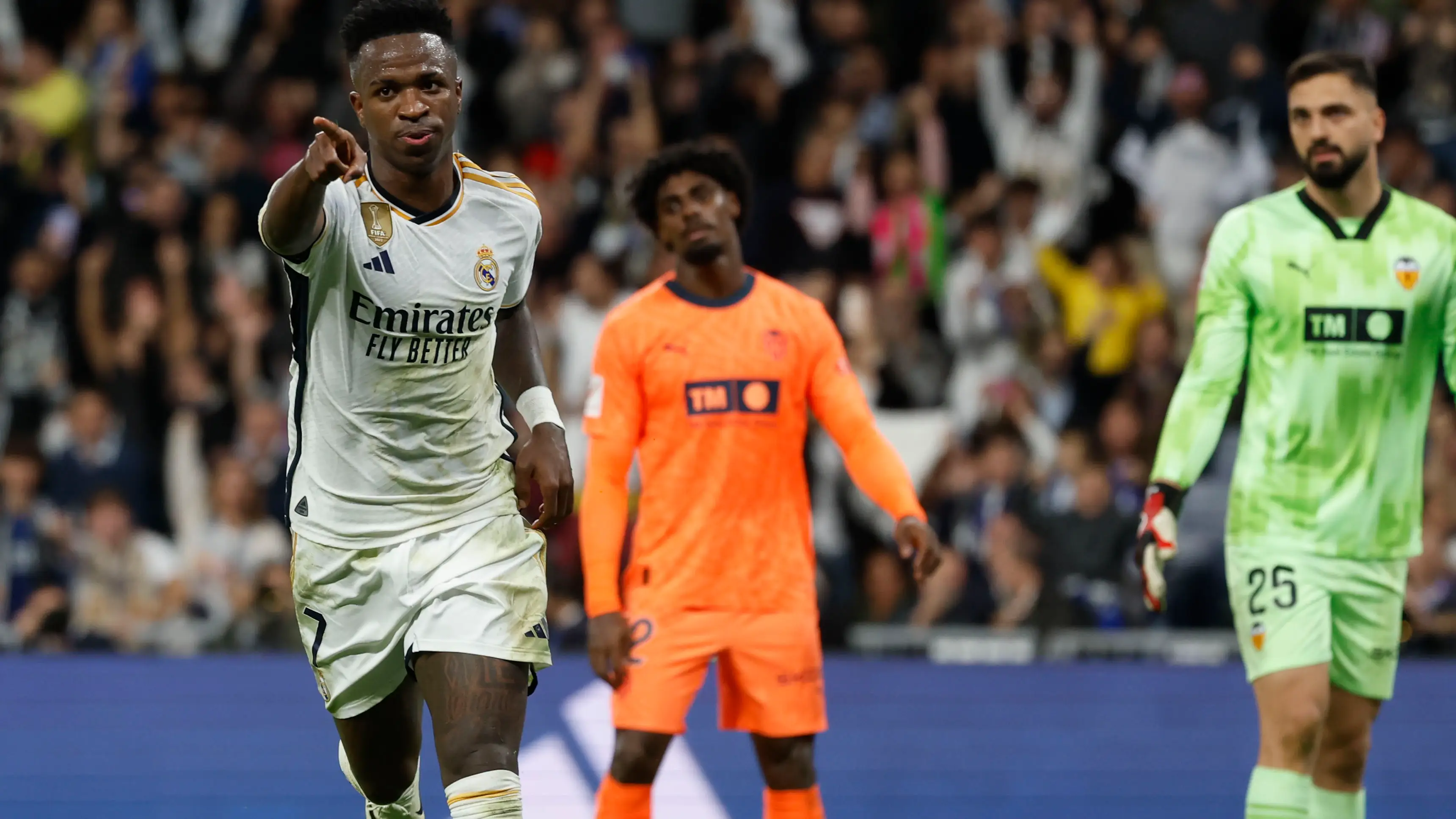 Vinícius celebra un gol ante el Valencia Vinícius celebra un gol ante el Valencia