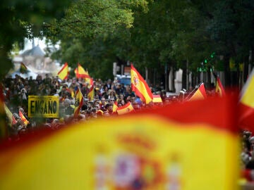 Imagen de la concentración en Madrid contra la amnistía